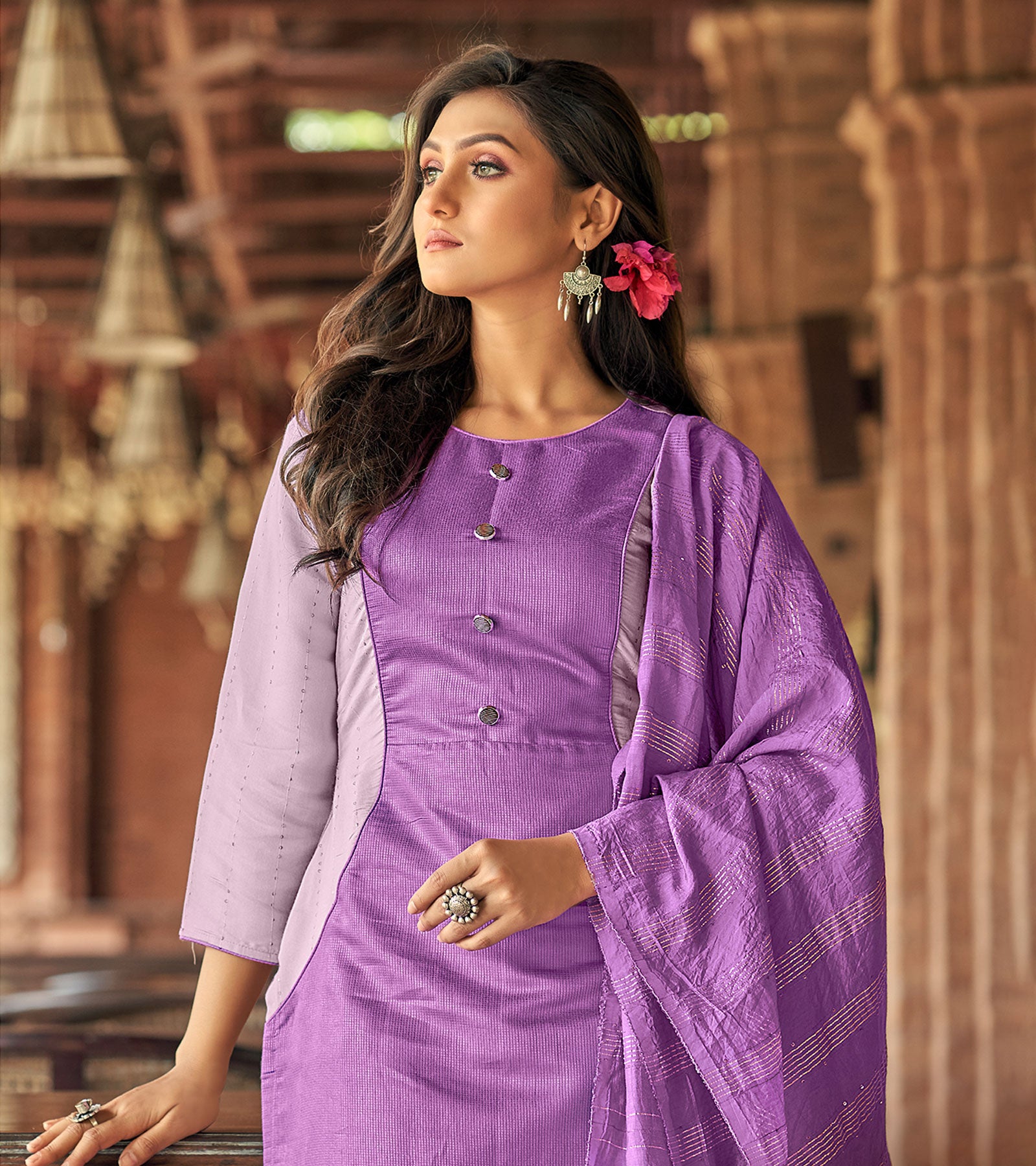Festive, Party Wear, Summer Purple and Violet color Muslin fabric Salwar  Kameez : 1912860